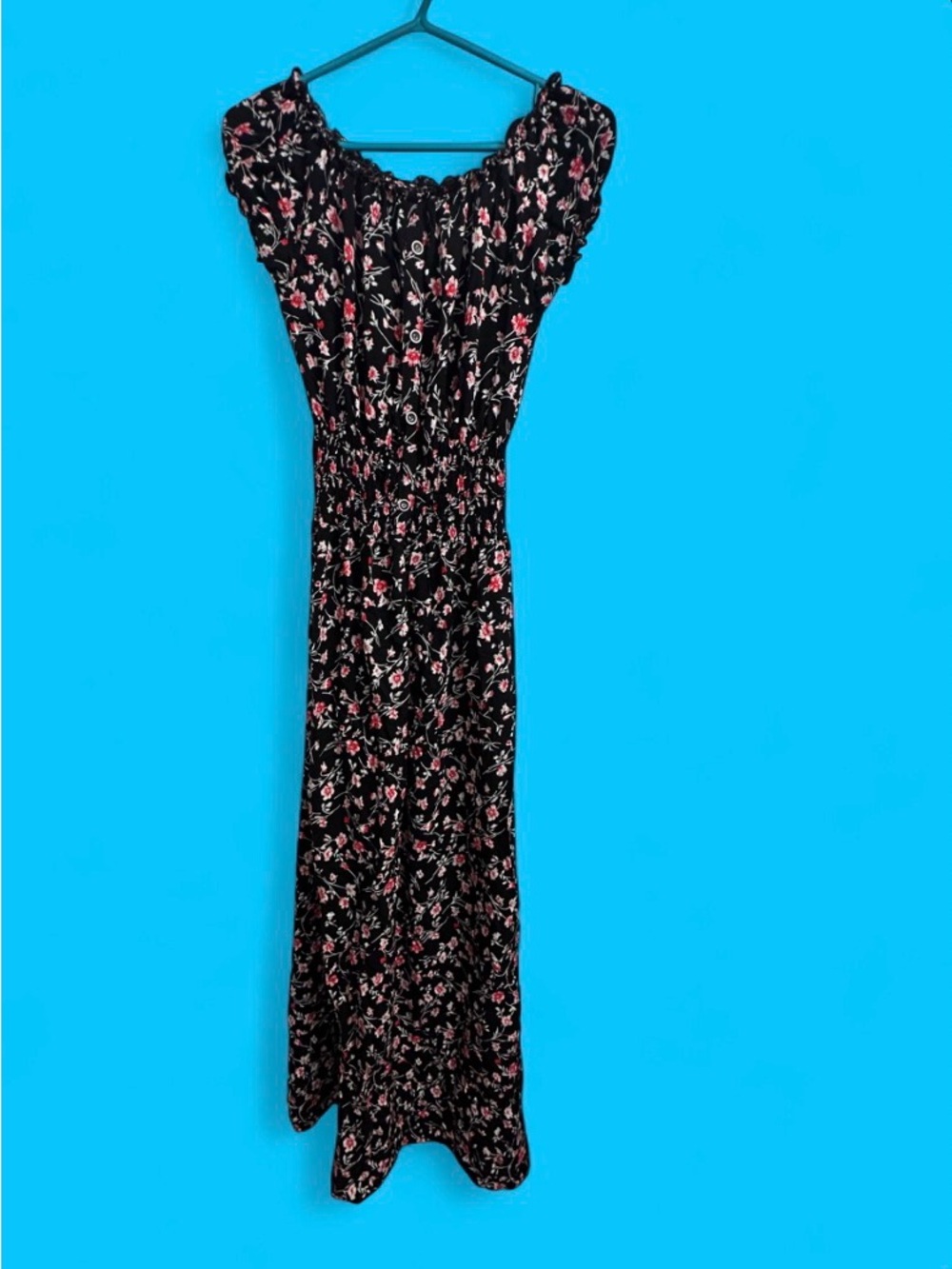 Anthropologie Kindred Floral Tiered Smocked Maxi Dress sz small